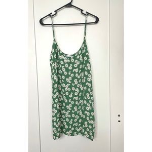 Reformation mini green floral sun dress size L